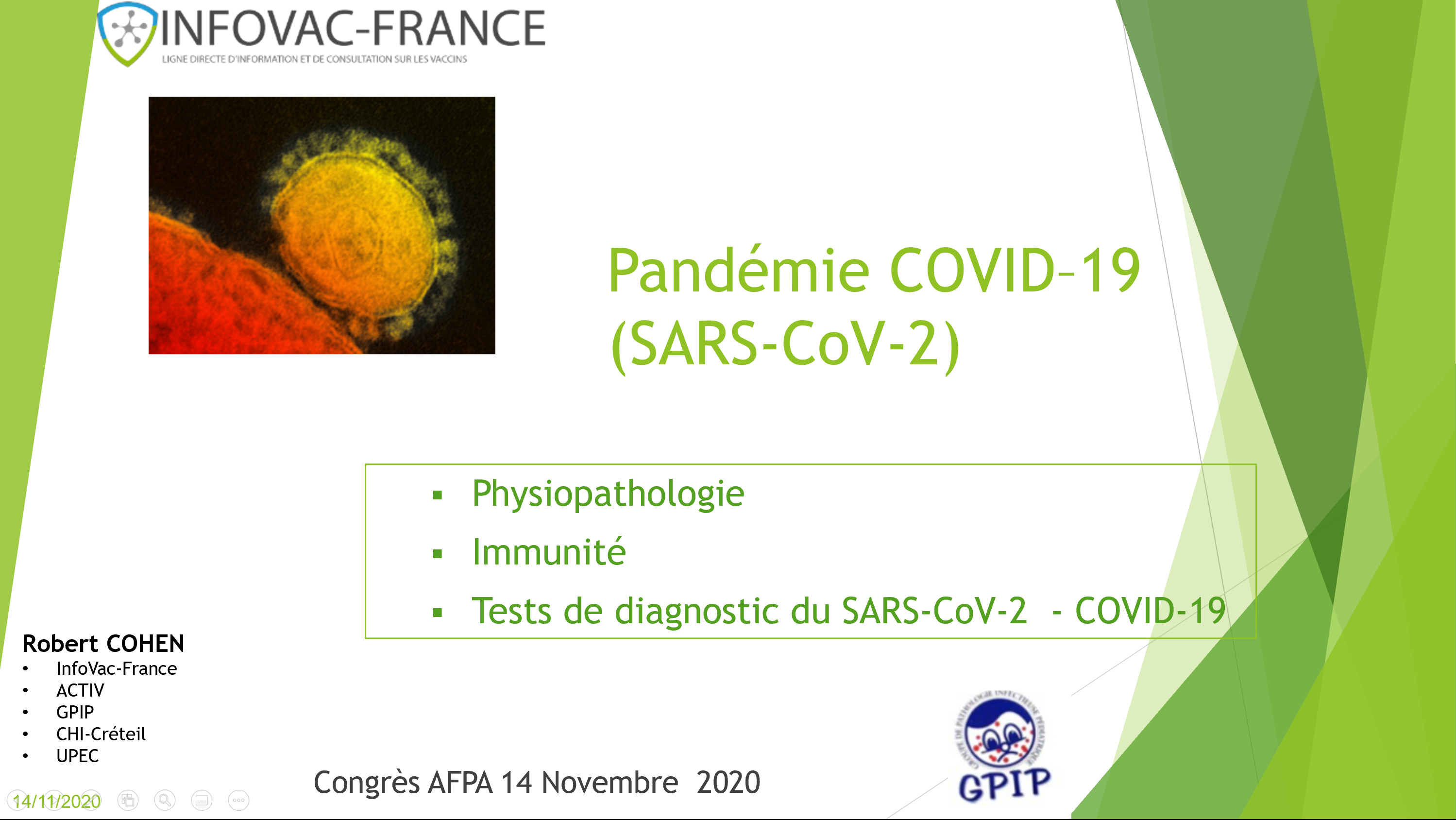 Diaporama Commenté - Pandémie COVID-19 (SARS-CoV-2)