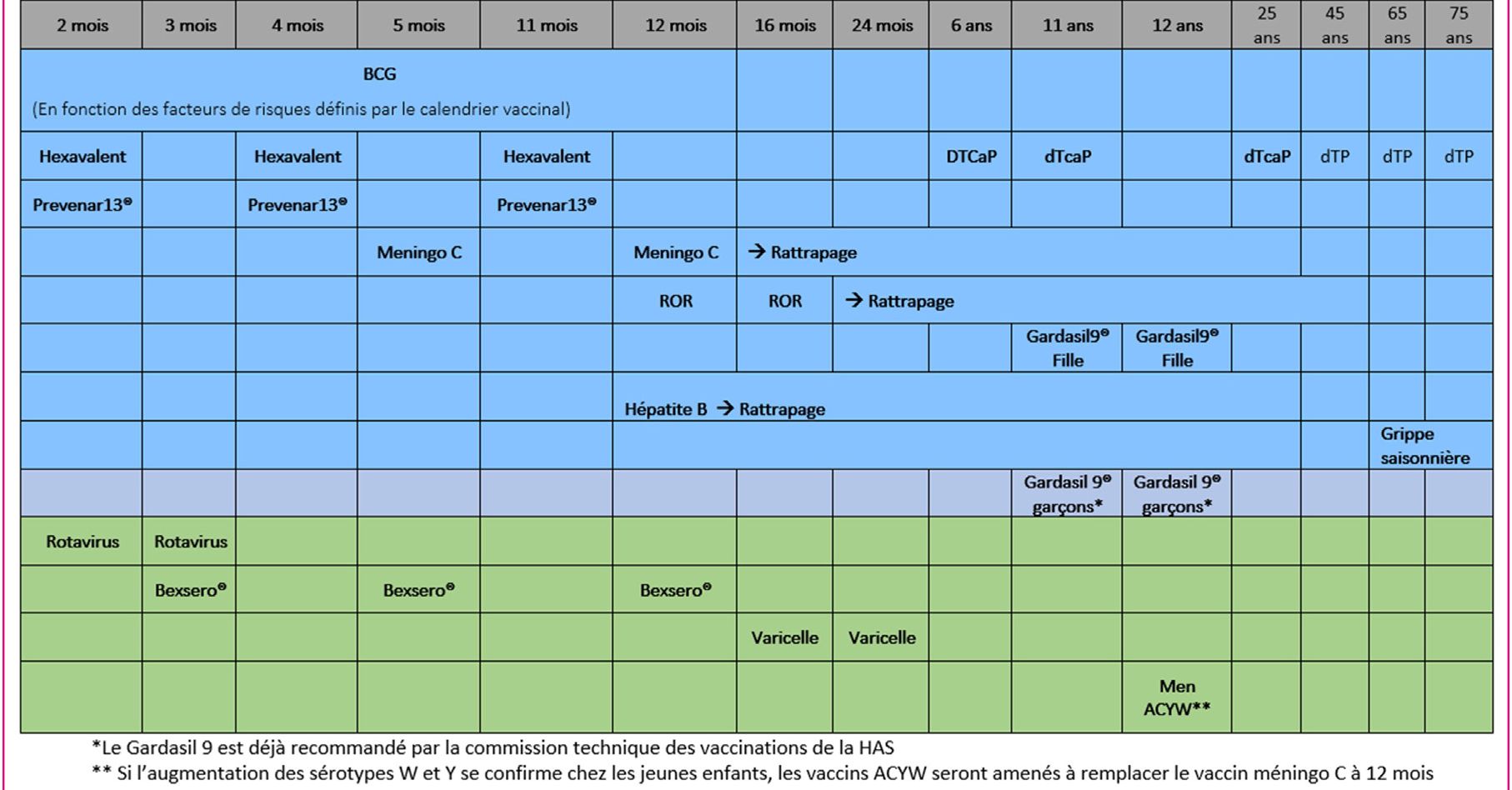 Calendrier Vaccinal Infovac 2020